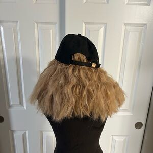 Blonde wavy hair baseball cap